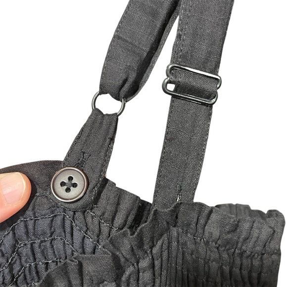 Soft Surroundings Black 100% Cotton Maxi Floral Dress Handkerchief Hem - Picture 4 of 10